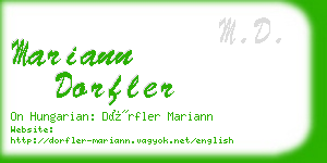 mariann dorfler business card